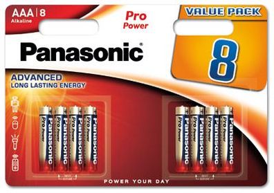 Panasonic - Pro Power - LR03 / Micro AAA - 1,5 Volt Alkaline - 8er Blister