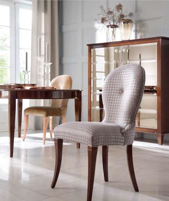 Luxus Esszimmerstuhl Stuhl Sessel Sitzer Esszimmer Stühle Holz Modern Grau