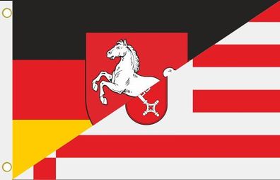 Fahne Flagge Niedersachsen-Bremen Hissflagge 90 x 150 cm