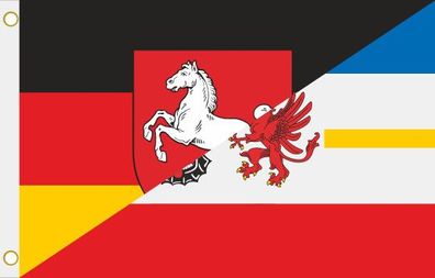 Fahne Flagge Niedersachsen-Mecklenburg-Vorpommern Hissflagge 90 x 150 cm