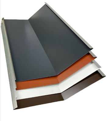 1 m Kehlblech Kehle Dachblech Aluminium farbig 0,8 mm stark mit Wasserfalz