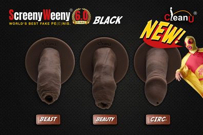 Screeny Weeny 6.0 - Black - Fake Penis Original CleanU * * Topseller * *