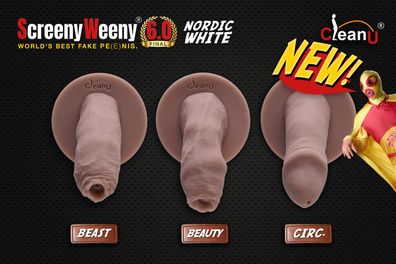 Screeny Weeny 6.0 - Nordic White - Fake Penis Original CleanU * * Topseller * *