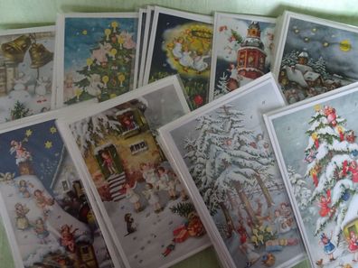 Korsch Adventskalender Weihnachtsgrußkarten Umschlag süße Engel Erika Design ua