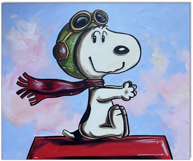 Klausewitz: Original Acryl auf Leinwand: Snoopy vs. Red Baron II/ 40x50 cm