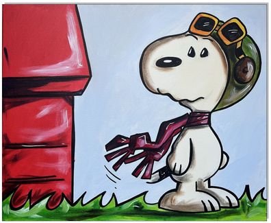 Klausewitz: Original Acryl auf Leinwand: Snoopy vs. Red Baron IV / 40x50 cm