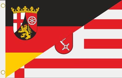 Fahne Flagge Rheinland-Pfalz-Bremen Hissflagge 90 x 150 cm