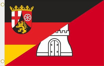 Fahne Flagge Rheinland-Pfalz-Hamburg Hissflagge 90 x 150 cm