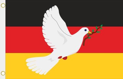 Fahne Flagge Deutschland mit Friedenstaube Hissflagge 90 x 150 cm