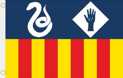 Fahne Flagge Manlleu (Spanien) Hissflagge 90 x 150 cm