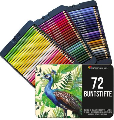 Zenacolor Buntstifte Set 72 Professionelles Buntstifte Farbstifte Zeichnen Kunst