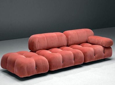 Sofa 3 Sitzer Polstersofa Rosa Textill Sitz Design Couch Sofas Stoff Modern
