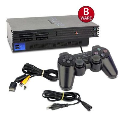PS2 Konsole Fat in Schwarz (B-Ware) #50B + original Controller + alle Kabel