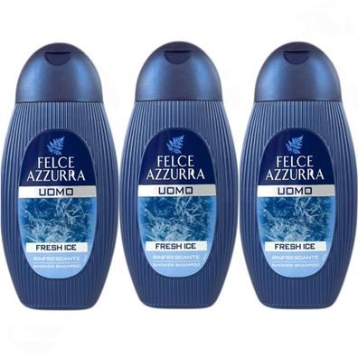 Paglieri Felce Azzurra Dusch-Shampoo Fresh Ice für den Mann 3x 400 ml