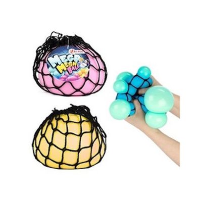 Toi-Toys Mega Quetsch Ball im Netz - Mesh Ball (14cm) Stressball Quetschball