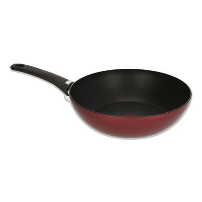 Tefal G28519 Wokpfanne Ø 28 cm - Universal Stielpfanne - Schwere Pfanne in Rot