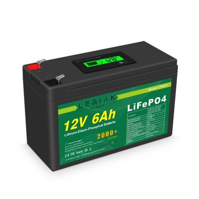 LiFePO4 Akku 12V 6Ah Lithium-Eisen-Phosphat Batterie für Camping Boot Solar Wohnwagen