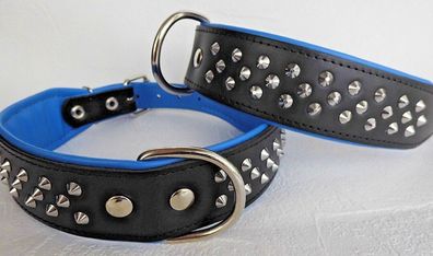 LEDER Halsband - Hundehalsband, mit NIETEN Halsumfang 44-51 cm, NEU (11.02) 16