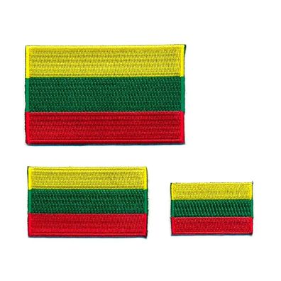 3 Litauen Flaggen Europa Flags Vilnius Patch EU Aufnäher Aufbügler Set 1060
