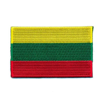 60 x 35 mm Litauen Flagge Europa Flag Vilnius Patch EU Aufnäher Aufbügler 1059 B