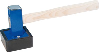 Plattenlegerhammer 1500g mit auswechselbarem Gummiaufsatz eckig