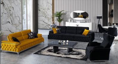 Sofagarnitur 3 + 3 + 1 Sitzer Sofa Couch Polster Garnitur Couchen Stoff Neu Gruppe