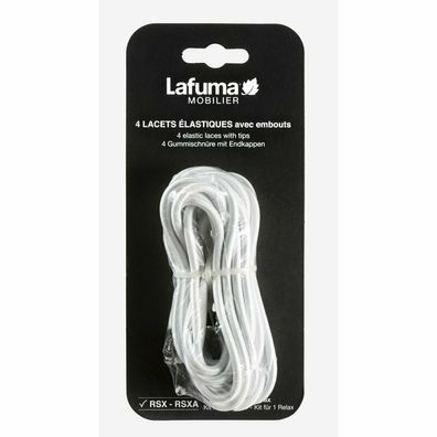 Lafuma Gummischnur Ersatzschnur mit Kappen weiß Relaxliege 4 teilig RSX RSXA