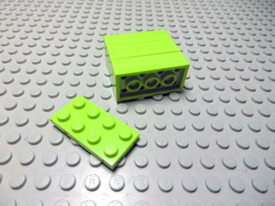 Lego 10 Platten flach 2x4 lime hellgrün Nummer 3020