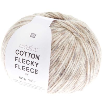 100g creative Cotton Flecky Fleece dk-einfarbiger Flausch mit bedruckte Baumwollfäden