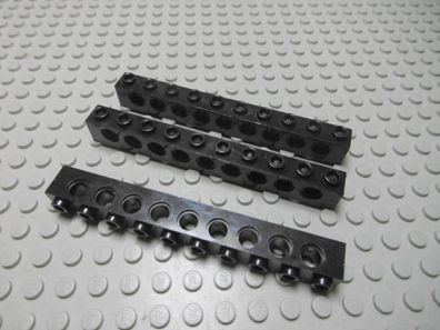 Lego Technic 3 Lochsteine 1x10 schwarz Nummer 2730