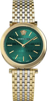 Versace VELS01219 V-Twist grün gold silber Edelstahl Damen Uhr NEU