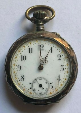 Taschenuhr 800er Silber - Herren - Gepunzt PJ / Halbmond / Krone um 1900