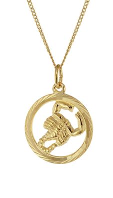 trendor Schmuck Halskette mit Skorpion Sternzeichen 333 Gold Ø 16 mm 41980-11