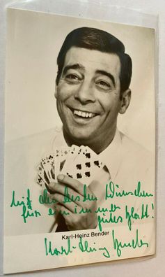 Karl-Heinz Bender - Theater / Film - original Autogramm - Größe 14 x 9 cm