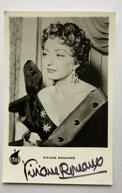 Viviane Romance - Film - original Autogramm - Größe 14 x 9 cm