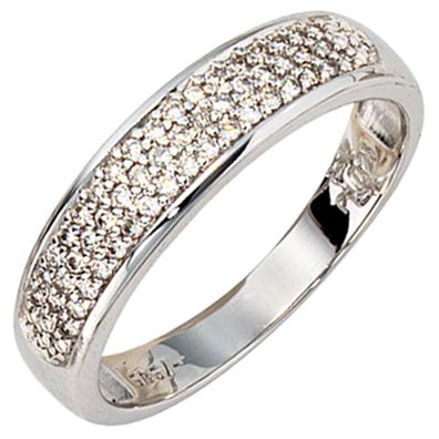 Damen Ring 585 Gold Weißgold 50 Diamanten Brillanten 0,25ct. Weißgoldring.