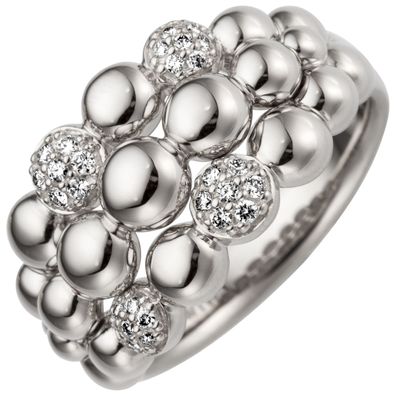 Damen Ring 585 Gold Weißgold 28 Diamanten Brillanten 0,15ct. Diamantring