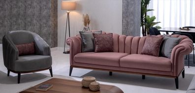 Designer Couchen Sofas Garnitur Sofa 3 Sitzer + 1 Sitzer Sofagarnitur Polster