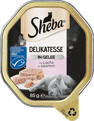 Sheba Delikatesse Lachs in Gelee Katzenfutter Nassfutter Schälchen 22 x 85 g