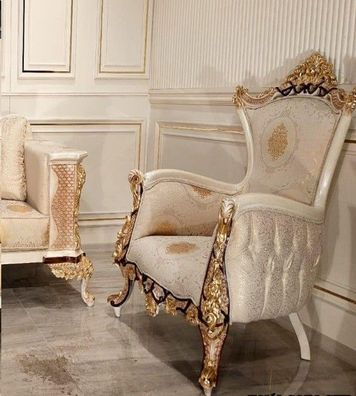 Ohrensessel Sessel Sitzer Luxus Design Polster Sofa Textil Barock Relax Stoff