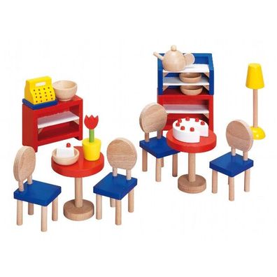 goki Puppenmöbel Bistro - Möbel für Puppenhaus Puppenstube Küche