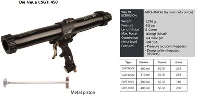 CSG2 450 Druckluftpistole Beutel + Kartuschen Silikon Klebstoff Dichtstoffe Fugen