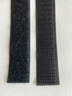 1 M Klettband stark selbstklebend je Haken & Flausch in schwarz