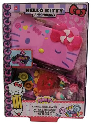 Mattel Hello Kitty GVC41 Mobiler Mini-Jahrmarkt Koffer mit Figuren, Schreibwaren
