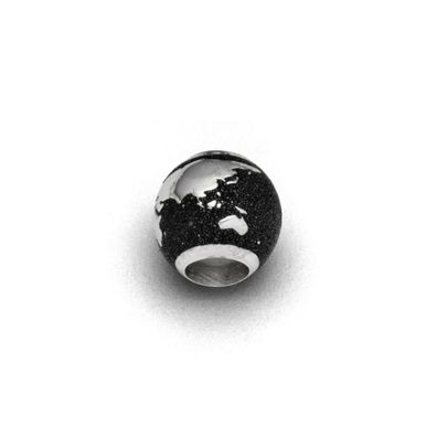 DUR Schmuck Bead Weltkugel Lavasand, Silber 925/ - rhod. (P3819) Wechselperle