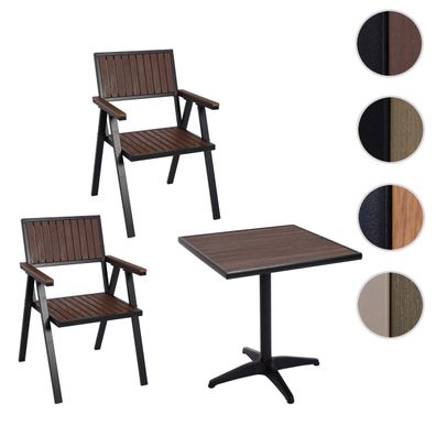 2er-Set Gartenstuhl + Gartentisch HWC-J95, Stuhl Tisch, Gastro Outdoor-Beschichtung
