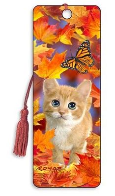 3D Lesezeichen Fall Kitten