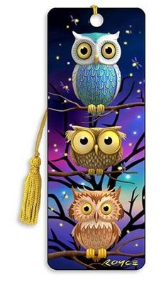 3D Lesezeichen Moonlit Owls