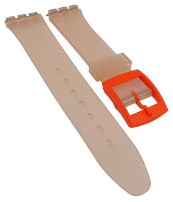 Minott Uhrenarmband 17mm Kunststoff orange flach passend zu Swatch