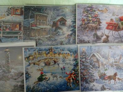 ältere Adventskalenderkarten Kuvert Korsch Verlag winterliche Weihnachten